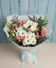 Букет цветов из:  Розы, Лизиантусы и Хризантемы в Ага-Батыре