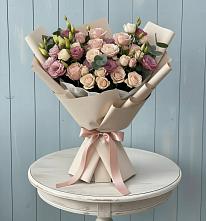 Букет цветов из:  Розы и Лизиантусы #REPLACE_PRED# Ага-Батыре