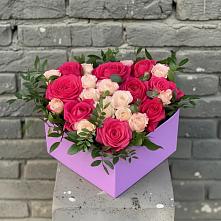 Цветочная композиция из Розы в коробке в Ага-Батыре