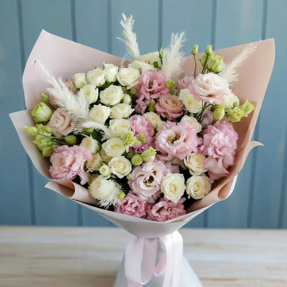 Букет цветов из: Альстромерии и Розы в Ага-Батыре