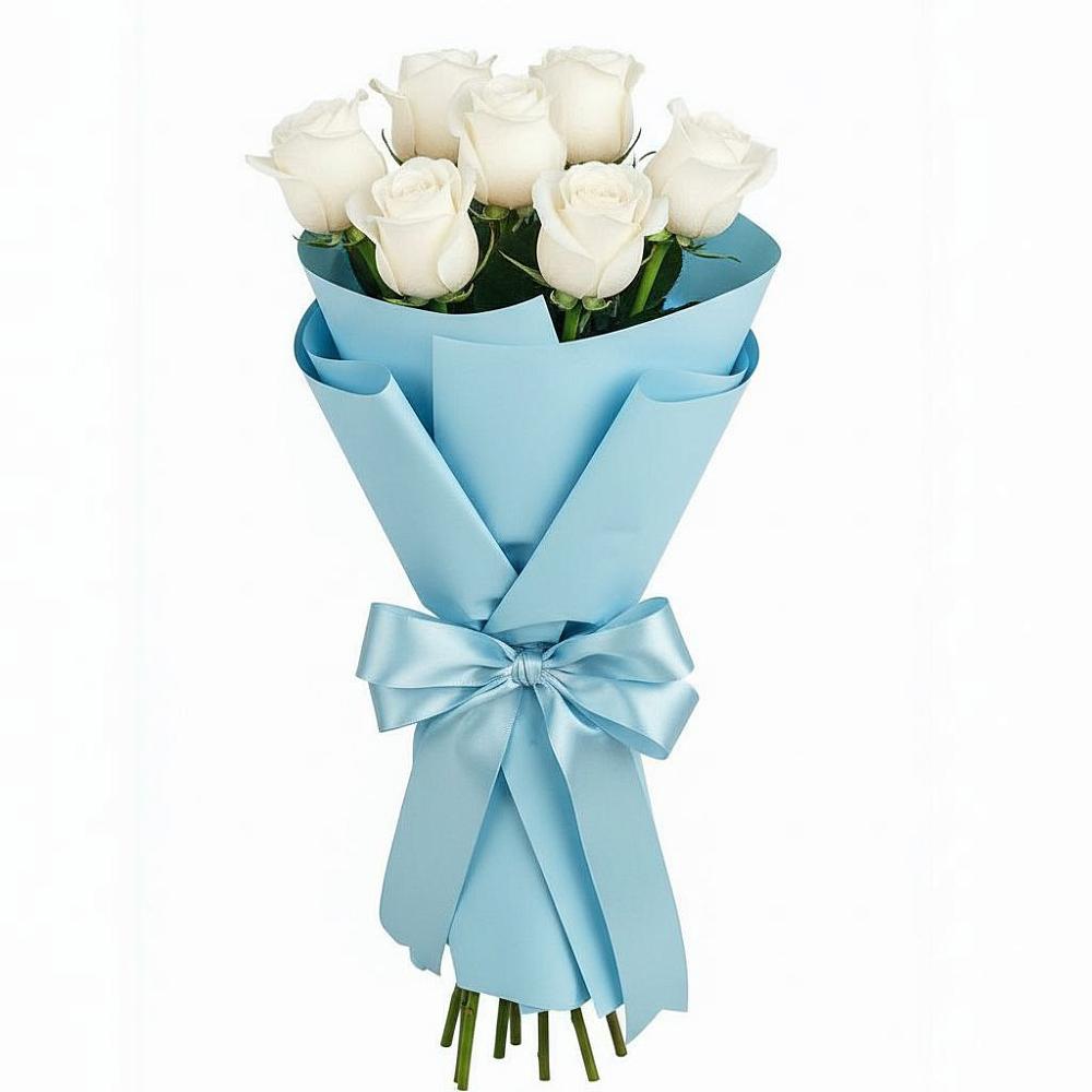 Букет 7 белых роз Проуд в Ага-Батыре