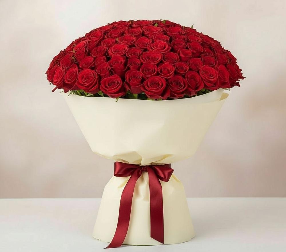 Букет 101 Красная роза Милано в Ага-Батыре