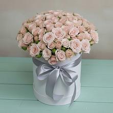 Цветочная композиция из Розы в шляпной коробке в Ага-Батыре