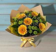 Букет цветов из:  Герберы и Хризантемы в Ага-Батыре