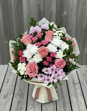 Букет цветов из:  Альстромерии, Гвоздики, Розы и Хризантемы #REPLACE_PRED# Ага-Батыре