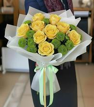 Букет цветов из:  Хризантемы и Розы в Ага-Батыре