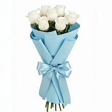 Букет 7 белых роз Проуд в Ага-Батыре