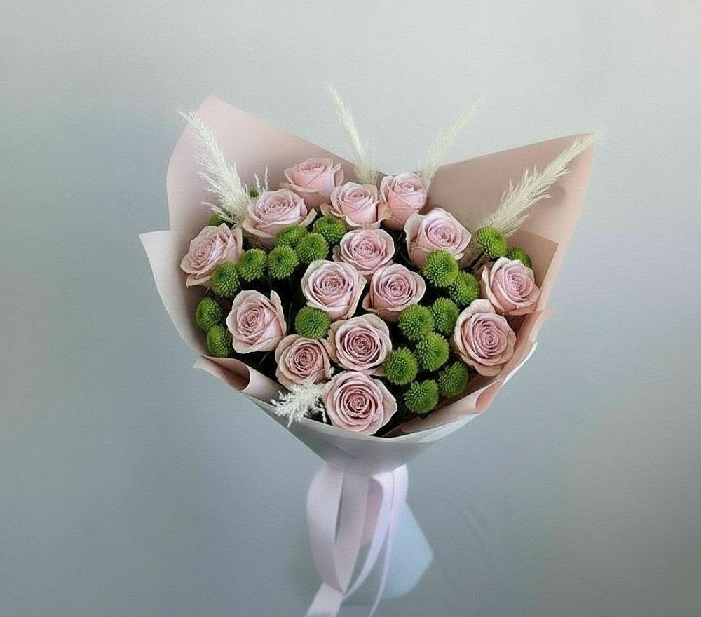 Букет цветов из: Розы и Хризантемы в Ага-Батыре