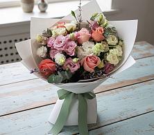 Букет цветов из:  Розы, Лизиантусы и Гвоздики в Ага-Батыре