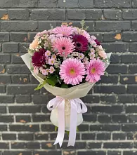Букет цветов из:  Герберы и Хризантемы в Ага-Батыре