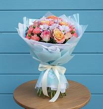 Букет цветов из:  Хризантемы и Розы в Ага-Батыре