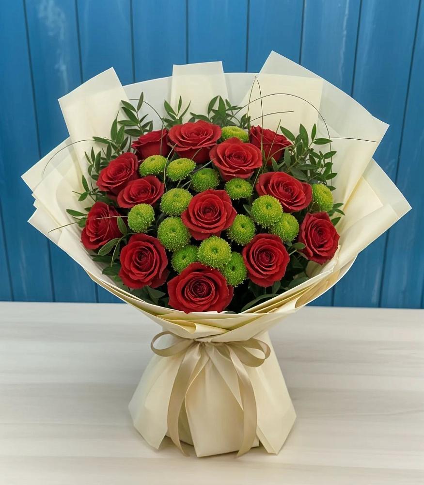 Букет цветов из: Розы и Хризантемы в Ага-Батыре